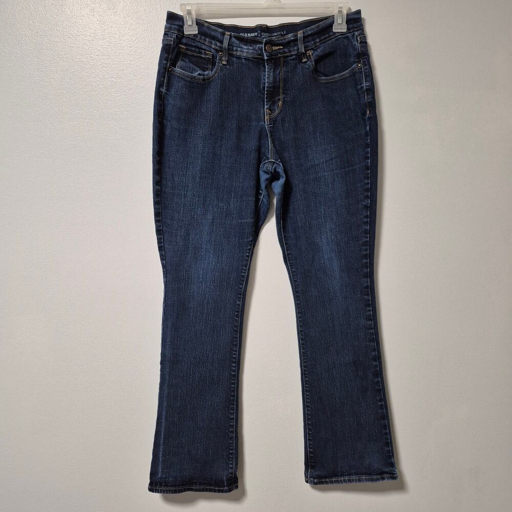 Old Navy Curvy Profile Bootcut Jeans Womens Size 12 Dark Wash Stretch